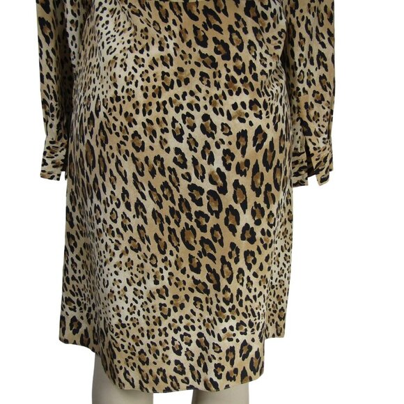 FRAME Leopard 100% SILK S M Animal Print Safari Quiet Luxury Mob Wife Dress - Picture 7 of 11